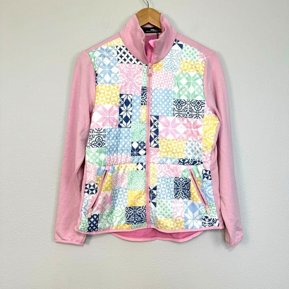 RLX Ralph Lauren‎ Women's Cool Wool Hybrid Jacket Taylor Rose Patchwork Size M